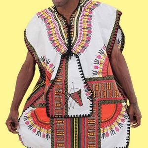 Traditional Drummer Poncho: White